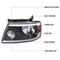 Spec-D Tuning HEADLIGHTS WITH LED BAR CLEAR LENS MATTE BLACK HOUSING, 2PK 2LH-F15004JM-G3-GO - alternate 7